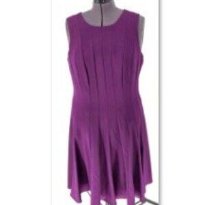 616-24 Calvin Klein Purple fit & Flare pleated dress Size 14W